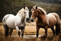 A close up of elegant wild horses