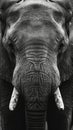 Close-up of an elephant face in monochrome Royalty Free Stock Photo