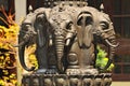 Close up of elephant statue in the courtyard of the Jade Buddha temple in Shanghai, China