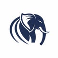 Close-up of an elephants head showing its long tusk in detail, Produce a sleek and elegant logo design with subtle elephant