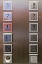 Close up on elevator buttons