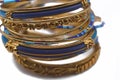 Close Up of Embellished Bangle Bracelets Royalty Free Stock Photo