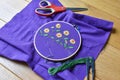 Embroidery sewing handcraft of sunflower pattern handcraft of sunflower pattern