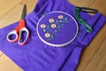 Embroidery sewing handcraft of sunflower pattern handcraft of sunflower pattern