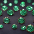 Close-up of Emeralds on a Black Background