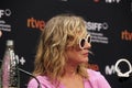 Close up of Emma Suarez with sunglasses on at The Rite of Spring Film Festival in San Sebastian