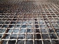 Close up of Empty Barbecue Grill Grate. Cook on the grill with charcoal. Grill grid for charcoal, gas barbecue Royalty Free Stock Photo