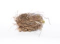 Close up on Empty Bird Nest Isolated on White Background