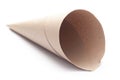 Close-up of empty brown Paper cone bag, snack packaging, craft paper for wrapping fries and nuggets in street food Royalty Free Stock Photo