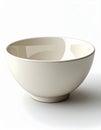 Close Up of Empty Ceramic Bowl on White Background with Soft Lighting Royalty Free Stock Photo