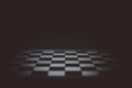 Close up empty chess board on dark background.strategy leadership and success concept business Royalty Free Stock Photo