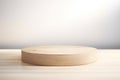 Close-up of Empty Minimal Natural Wooden Table AI Generated