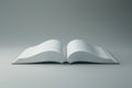 Close Up of Empty Open Book on Grey Background Document and Page Concept Mock Up 3D Rendering Royalty Free Stock Photo