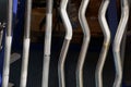 Close-up of empty rods without weights Royalty Free Stock Photo