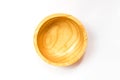 Close up of empty wooden bamboo bowl Royalty Free Stock Photo