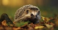 A Close-Up Encounter with a Nocturnal Hedgehog in Its Natural Habitat Royalty Free Stock Photo