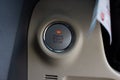 Close up engine car start button. Start stop engine modern new car button