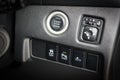 Close up engine car start button. Start stop engine modern new car button,Makes it easy to turn auto mobile on and off. a key fob