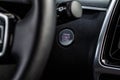 Close up engine car start stop button. Royalty Free Stock Photo