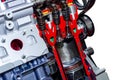 Close-up of engine piston and cylinder cross section Royalty Free Stock Photo