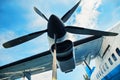 Engine propeller aircraft, industrial style Royalty Free Stock Photo