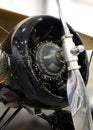 Close-up of engine and propeller of an antique military plane Royalty Free Stock Photo