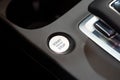 Close up of engine start stop button in car Royalty Free Stock Photo