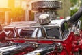 close up Engine of vintage classic retro car detailed engine par Royalty Free Stock Photo