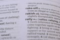 Close Up English Dictionary Page With The Word Reference Of - rakish Royalty Free Stock Photo