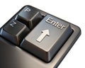 Close up of the enter key on a computer keyboard with surrounding keys Royalty Free Stock Photo
