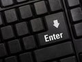 Close up of Enter key of Laptop computer. Enter keyboard key button on a computer. Royalty Free Stock Photo