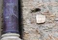 Close up of the entrance of the ancient Temple of Romulus in the Palatine Hill in Rome