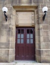 Close up of the entrance of the old fire station in rochdale now the greater manchester fire service museum