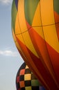 Close-up of the envelops of two hot-air balloons Royalty Free Stock Photo