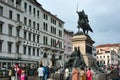 Close up of the equestrian sculpture of Victor Emmanuel II at Riva degli Schiavoni