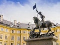 Close-up of the equestrian statue of Saint George, Prague castle, Czech Republic Royalty Free Stock Photo