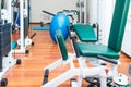 Close up equipment for rehabilitation in interior of physiotherapy clinic. Physical therapy center. Selective focus, copy space Royalty Free Stock Photo