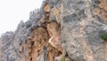 Close up of eroded rocky cliff.