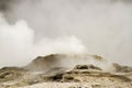 Erupting geyser in Upper Geyser Basin, Yellowstone National Park Royalty Free Stock Photo