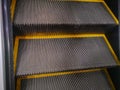 Close-up of the escalator ladders when going up