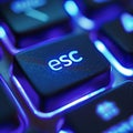 Escape Key Close-Up on Keyboard Royalty Free Stock Photo