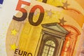 Close up of the 50Euro bill Royalty Free Stock Photo