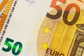 Close up of the 50Euro bill Royalty Free Stock Photo