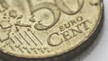 Close up of 50 Euro Cent Coin A