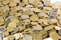 Close up of euros coins heap Royalty Free Stock Photo