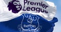 Close-up of Everton Football Club flag waving Royalty Free Stock Photo