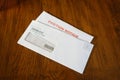 Close-up Of An Eviction Notice In Envelope on Desk Royalty Free Stock Photo