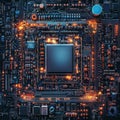 close up examination intricate circuits found microchip showcasing advanced technologies and detailed design features Royalty Free Stock Photo