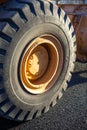 Close-up excavator tire