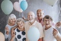 Close-up of excited pensioners Royalty Free Stock Photo